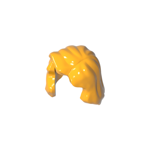 Gobricks,Minifig Hair Mid-Length with Part over Front of Right Shoulder,85974