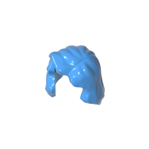 Gobricks,Minifig Hair Mid-Length with Part over Front of Right Shoulder,85974