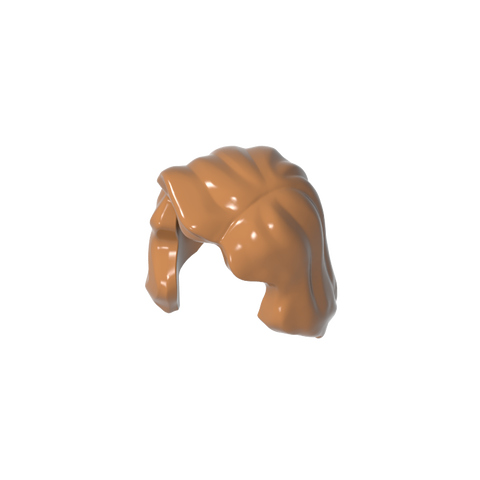 Gobricks,Minifig Hair Mid-Length with Part over Front of Right Shoulder,85974