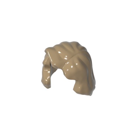 Gobricks,Minifig Hair Mid-Length with Part over Front of Right Shoulder,85974