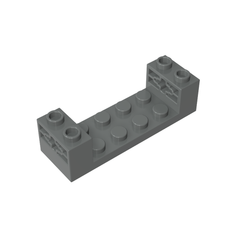 Gobricks,Wheel Bearing 2 x 6 x 1 1/3 with Axle Holes and 2 x 4 Cutout,65635
