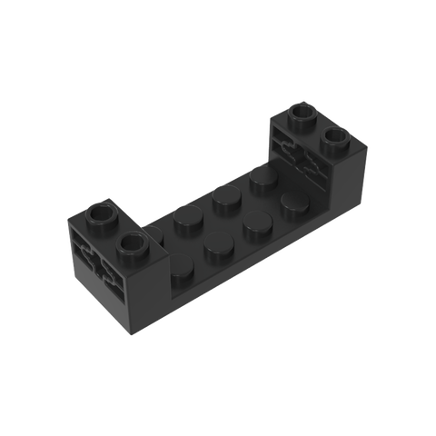 Gobricks,Wheel Bearing 2 x 6 x 1 1/3 with Axle Holes and 2 x 4 Cutout,65635
