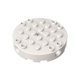 Gobricks,Brick Round 6 x 6 with 4 Side Pin Holes and Center Hole,18897