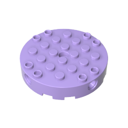 Gobricks,Brick Round 6 x 6 with 4 Side Pin Holes and Center Hole,18897