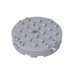 Gobricks,Brick Round 6 x 6 with 4 Side Pin Holes and Center Hole,18897
