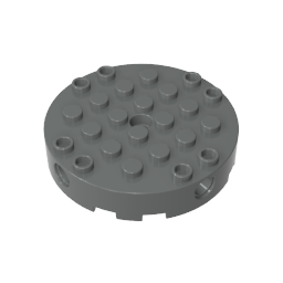 Gobricks,Brick Round 6 x 6 with 4 Side Pin Holes and Center Hole,18897