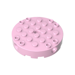 Gobricks,Brick Round 6 x 6 with 4 Side Pin Holes and Center Hole,18897