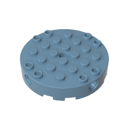 Gobricks,Brick Round 6 x 6 with 4 Side Pin Holes and Center Hole,18897