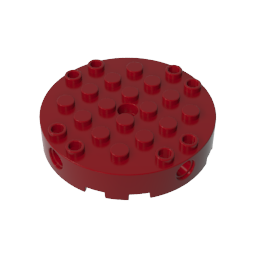 Gobricks,Brick Round 6 x 6 with 4 Side Pin Holes and Center Hole,18897