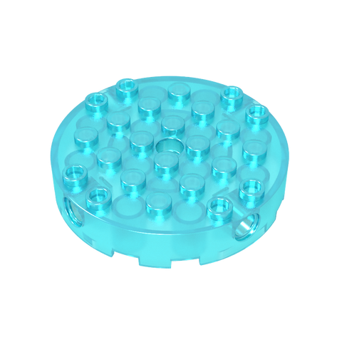 Gobricks,Brick Round 6 x 6 with 4 Side Pin Holes and Center Hole,18897