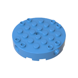 Gobricks,Brick Round 6 x 6 with 4 Side Pin Holes and Center Hole,18897
