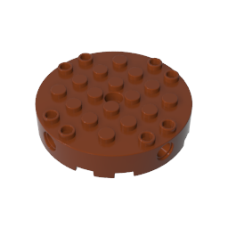 Gobricks,Brick Round 6 x 6 with 4 Side Pin Holes and Center Hole,18897