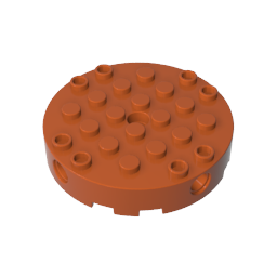 Gobricks,Brick Round 6 x 6 with 4 Side Pin Holes and Center Hole,18897