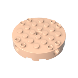 Gobricks,Brick Round 6 x 6 with 4 Side Pin Holes and Center Hole,18897