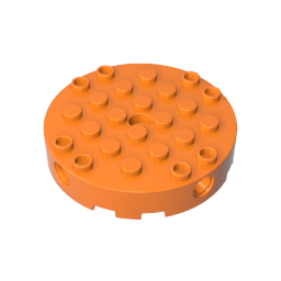 Gobricks,Brick Round 6 x 6 with 4 Side Pin Holes and Center Hole,18897