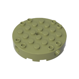 Gobricks,Brick Round 6 x 6 with 4 Side Pin Holes and Center Hole,18897