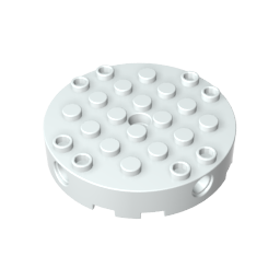 Gobricks,Brick Round 6 x 6 with 4 Side Pin Holes and Center Hole,18897