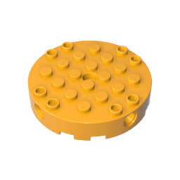 Gobricks,Brick Round 6 x 6 with 4 Side Pin Holes and Center Hole,18897
