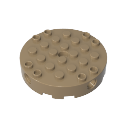 Gobricks,Brick Round 6 x 6 with 4 Side Pin Holes and Center Hole,18897