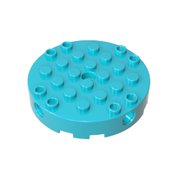 Gobricks,Brick Round 6 x 6 with 4 Side Pin Holes and Center Hole,18897