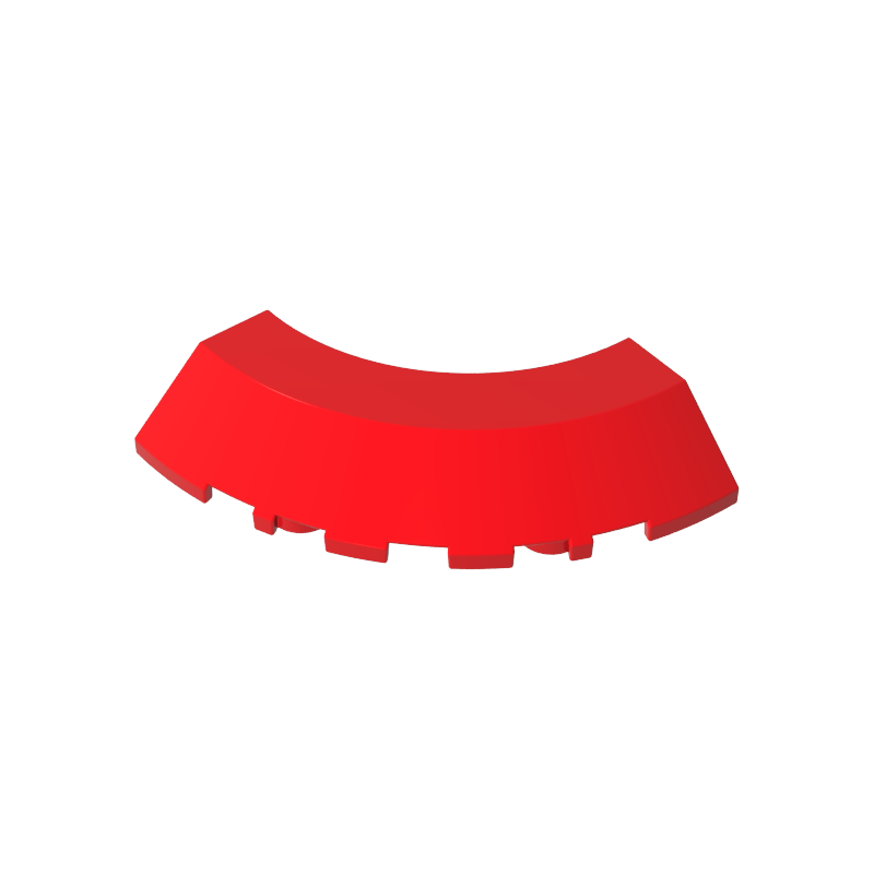 Gobricks,Brick Round Corner 5 x 5 x 1 with Bottom Cut Outs [No Studs Flat Top][1/4 Arch],76795
