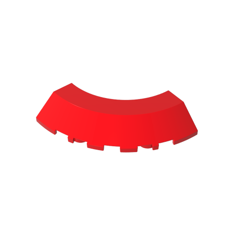 Gobricks,Brick Round Corner 5 x 5 x 1 with Bottom Cut Outs [No Studs Flat Top][1/4 Arch],76795
