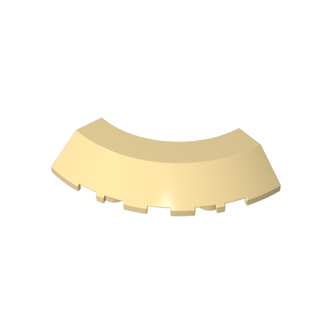 Gobricks,Brick Round Corner 5 x 5 x 1 with Bottom Cut Outs [No Studs Flat Top][1/4 Arch],76795