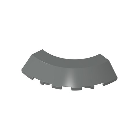 Gobricks,Brick Round Corner 5 x 5 x 1 with Bottom Cut Outs [No Studs Flat Top][1/4 Arch],76795