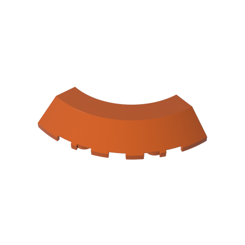 Gobricks,Brick Round Corner 5 x 5 x 1 with Bottom Cut Outs [No Studs Flat Top][1/4 Arch],76795