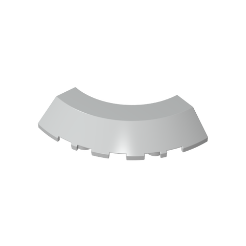 Gobricks,Brick Round Corner 5 x 5 x 1 with Bottom Cut Outs [No Studs Flat Top][1/4 Arch],76795