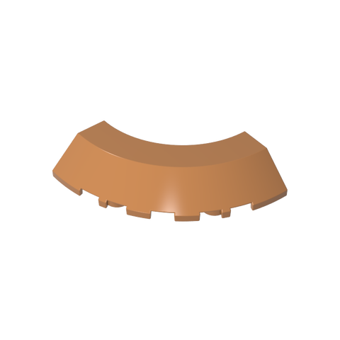 Gobricks,Brick Round Corner 5 x 5 x 1 with Bottom Cut Outs [No Studs Flat Top][1/4 Arch],76795