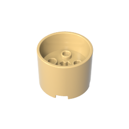 Gobricks,Brick Round 3 x 3 x 2 with Recessed Center with 2 x 2 Studs and Axle Hole,GDS-90288,73111