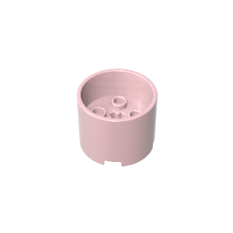 Gobricks,Brick Round 3 x 3 x 2 with Recessed Center with 2 x 2 Studs and Axle Hole,73111