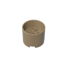 Gobricks,Brick Round 3 x 3 x 2 with Recessed Center with 2 x 2 Studs and Axle Hole,73111