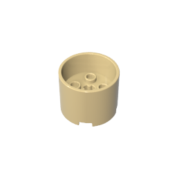 Gobricks,Brick Round 3 x 3 x 2 with Recessed Center with 2 x 2 Studs and Axle Hole,73111