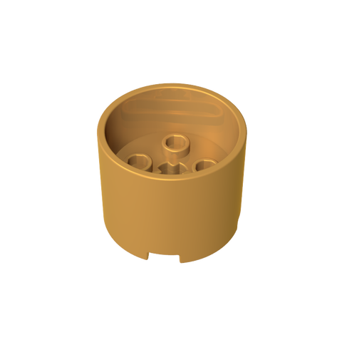Gobricks,Brick Round 3 x 3 x 2 with Recessed Center with 2 x 2 Studs and Axle Hole,73111