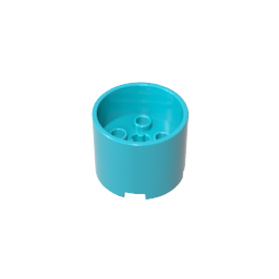 Gobricks,Brick Round 3 x 3 x 2 with Recessed Center with 2 x 2 Studs and Axle Hole,73111