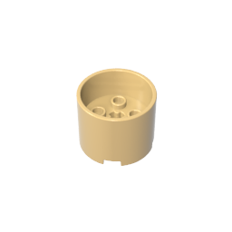 Gobricks,Brick Round 3 x 3 x 2 with Recessed Center with 2 x 2 Studs and Axle Hole,73111