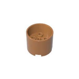 Gobricks,Brick Round 3 x 3 x 2 with Recessed Center with 2 x 2 Studs and Axle Hole,73111