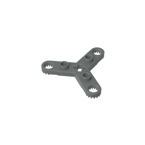 Gobricks,Technic Plate Rotor 3 Blade with Toothed Ends and 3 Studs (Propeller),2712