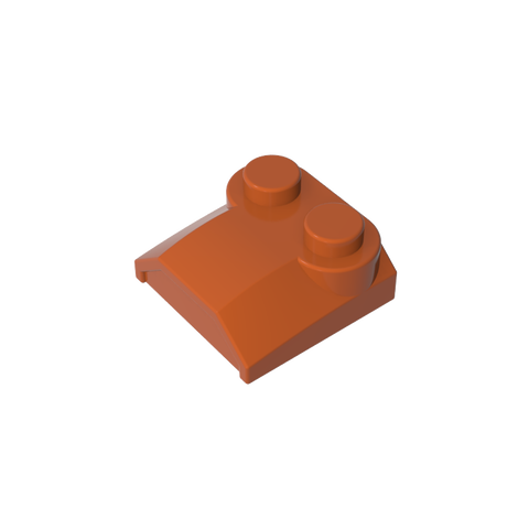 Gobricks,Brick Curved 2 x 2 x 2/3 Two Studs and Lip End,41855,45166