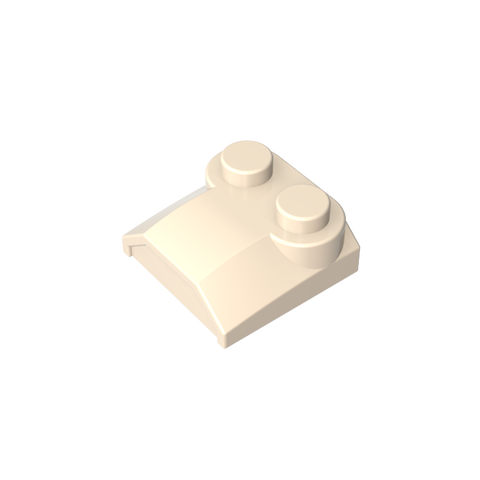 Gobricks,Brick Curved 2 x 2 x 2/3 Two Studs and Lip End,41855,45166