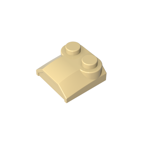 Gobricks,Brick Curved 2 x 2 x 2/3 Two Studs and Lip End,41855,45166