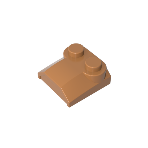Gobricks,Brick Curved 2 x 2 x 2/3 Two Studs and Lip End,41855,45166