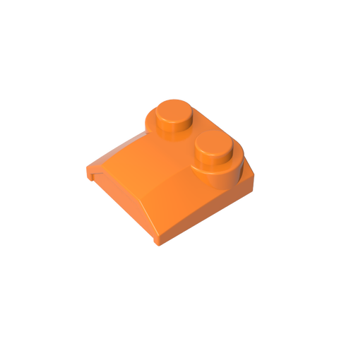 Gobricks,Brick Curved 2 x 2 x 2/3 Two Studs and Lip End,41855,45166