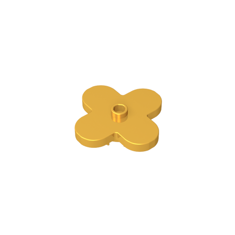 Gobricks,Plate, Flower 4 x 4 Rounded Petals with Center Stud,35473