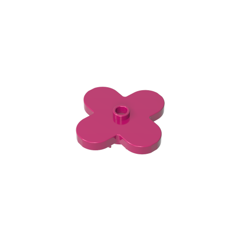 Gobricks,Plate, Flower 4 x 4 Rounded Petals with Center Stud,35473
