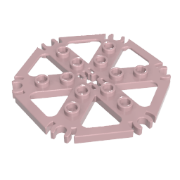 Gobricks,Technic Plate Rotor 6 Blade with Clip Ends Connected [aka Water Wheel] - Hollow Studs,64566