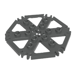 Gobricks,Technic Plate Rotor 6 Blade with Clip Ends Connected [aka Water Wheel] - Hollow Studs,64566