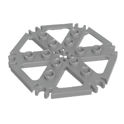 Gobricks,Technic Plate Rotor 6 Blade with Clip Ends Connected [aka Water Wheel] - Hollow Studs,64566